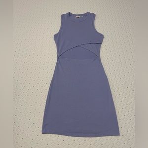 Wilfred Free Aritzia Jada Cut-Out Midriff Bodycon Dress in Lavender Size L NWOT